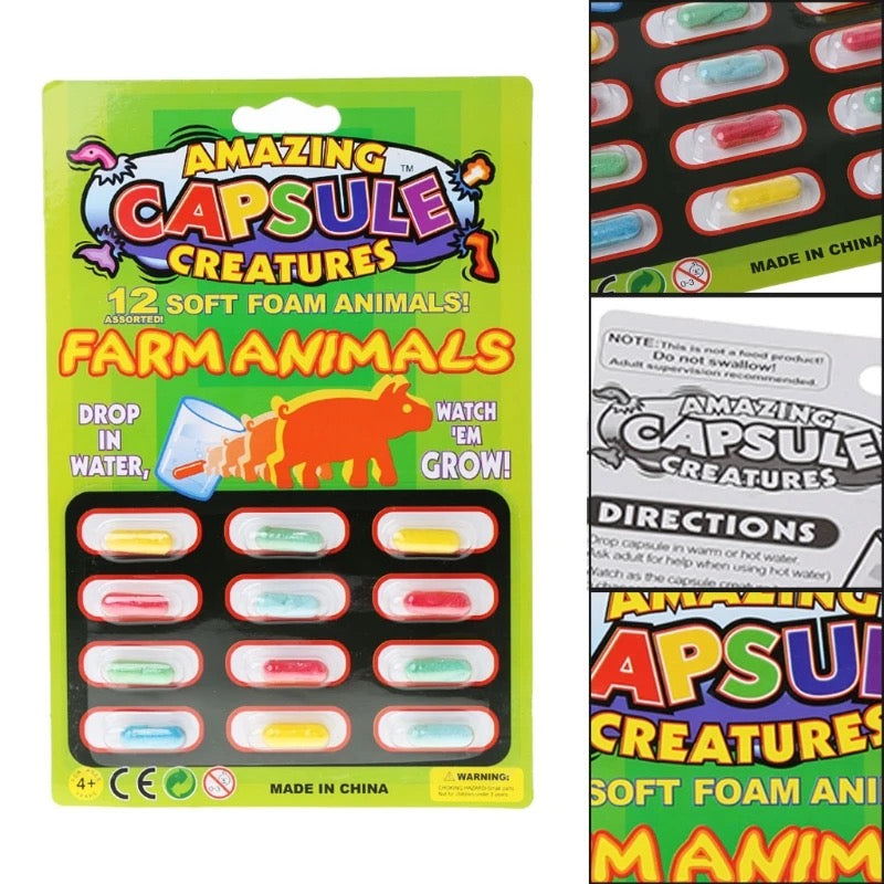 Children's Cartoon Animal Funny Toy Get Bigger in Water Magic Magic Soft Capsule Kid Bath Parent-child Interactive Play Water