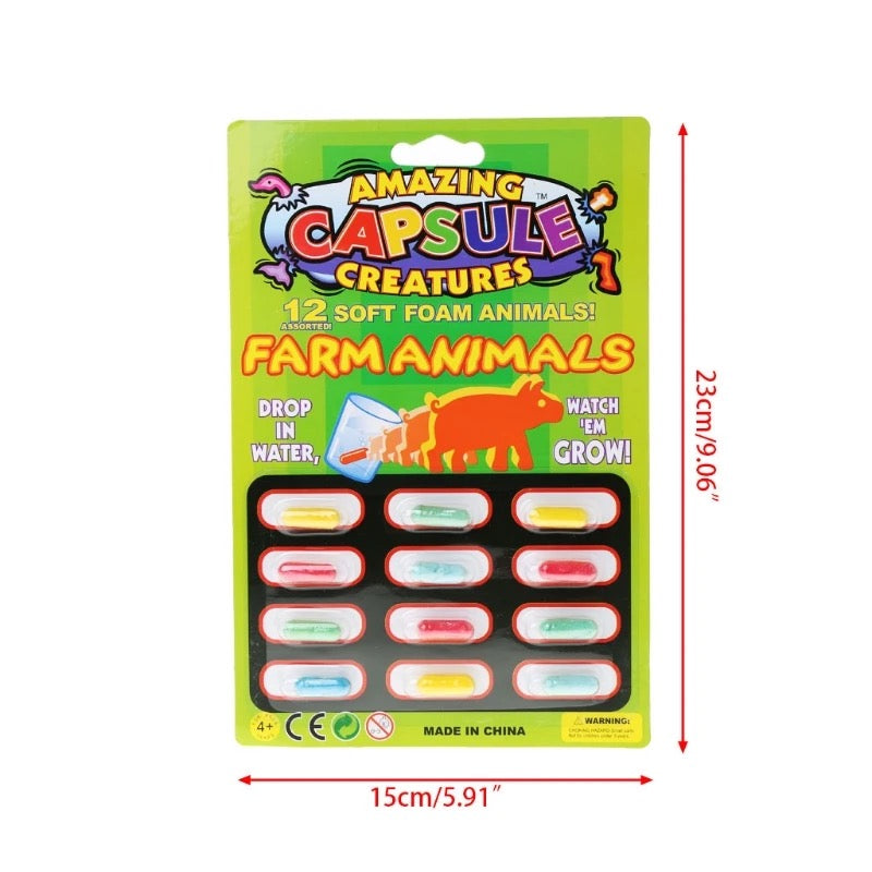 Children's Cartoon Animal Funny Toy Get Bigger in Water Magic Magic Soft Capsule Kid Bath Parent-child Interactive Play Water